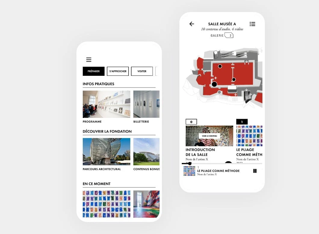 Application Fondation Louis Vuitton : visuel du projet
